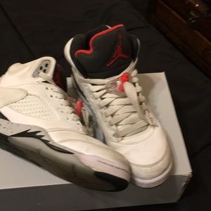 White with red and blue 6 slightly use